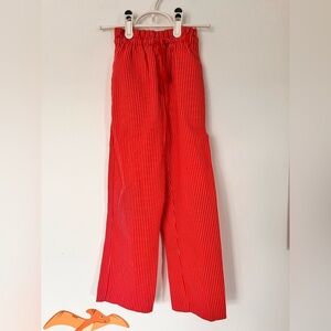 Amazing Authentic & Vintage Red Striped Wide-Leg Pants